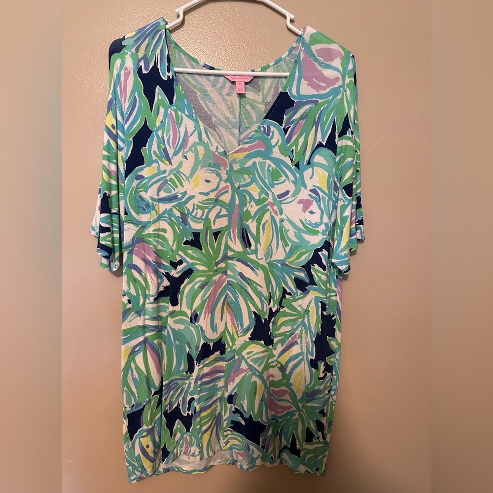 Lilly Pulitzer Tropical Print V-Neck Tunic